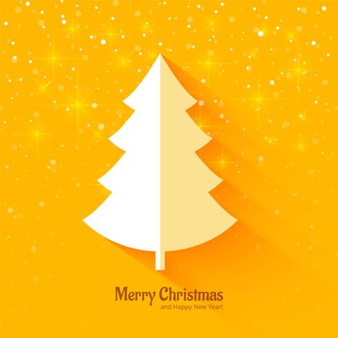 Elegant merry christmas tree background vector