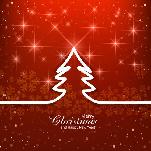 Modern merry christmas red background vector