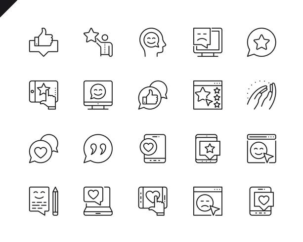 Simple Set of Feedback Related Vector Line Icons