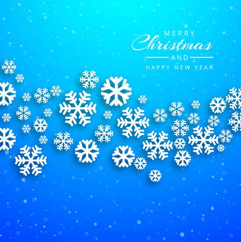 Merry christmas card with snowflake background vector