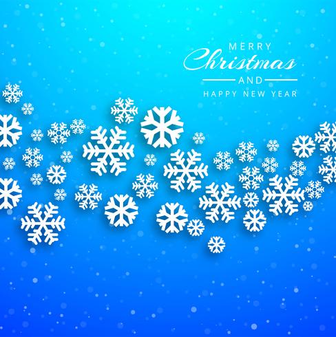 Merry christmas card with snowflake background vector