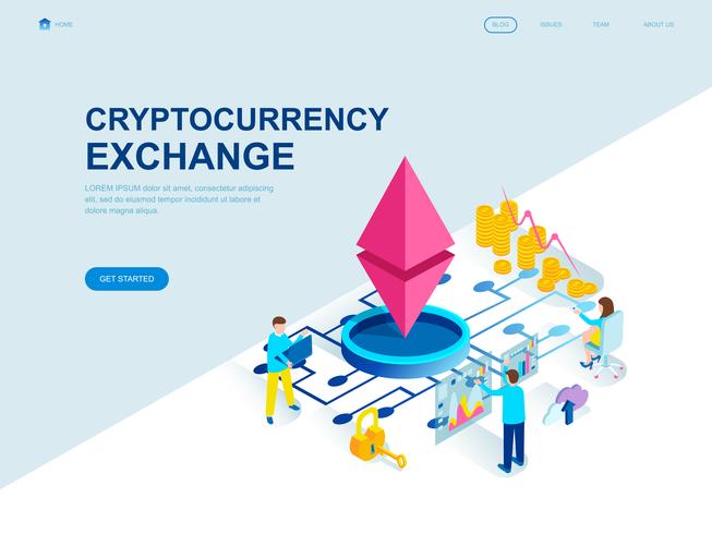 Modern flat design isometric concept of Cryptocurrency vector