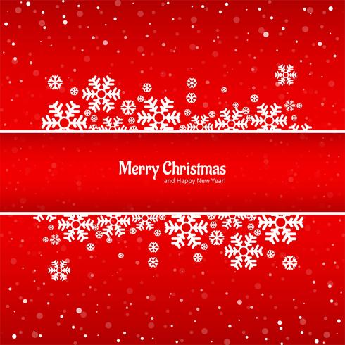 Beautiful merry christmas card with snowflake background vector