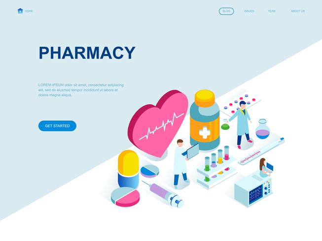 Modern flat design isometric concept of Pharmacy vector