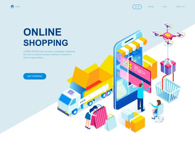 Modern flat design isometric concept of Online Shopping vector