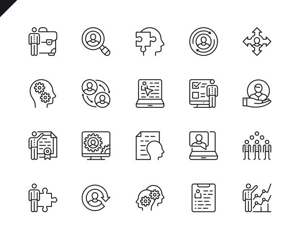 Simple Set of Business Management Related Vector Line Icons