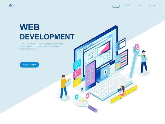 Modern flat design isometric concept of Web Development vector