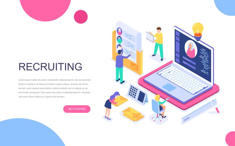 Modern flat design isometric concept of Business Recruiting vector