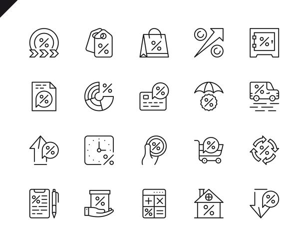 Simple Set of Loan Money Related Vector Line Icons