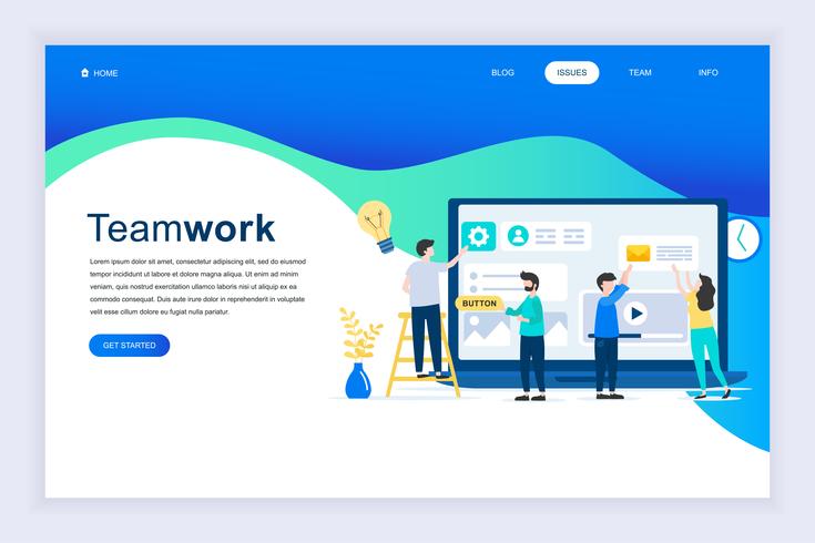 Modern flat design concept of Teamwork vector