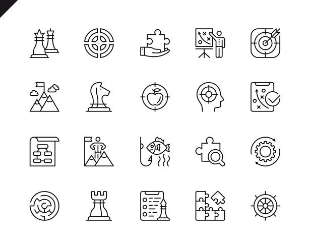 Simple Set of Business Strategy Related Vector Line Icons