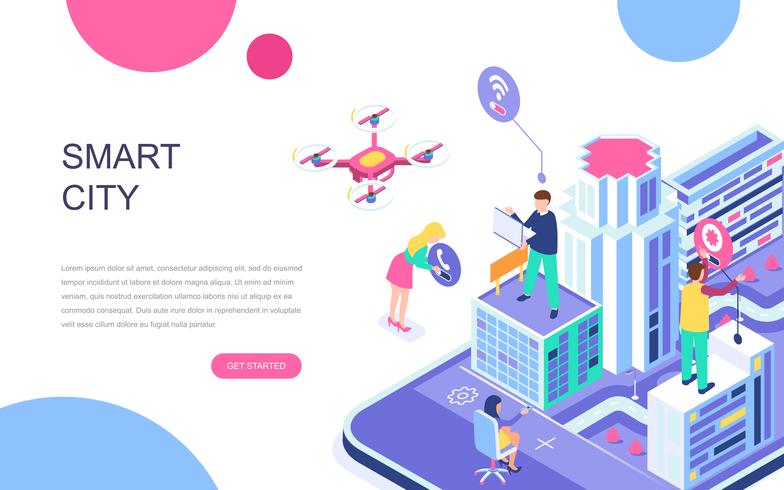 Modern flat design isometric concept of Smart City vector