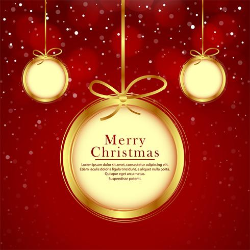 Beautiful balls merry christmas festival background vector