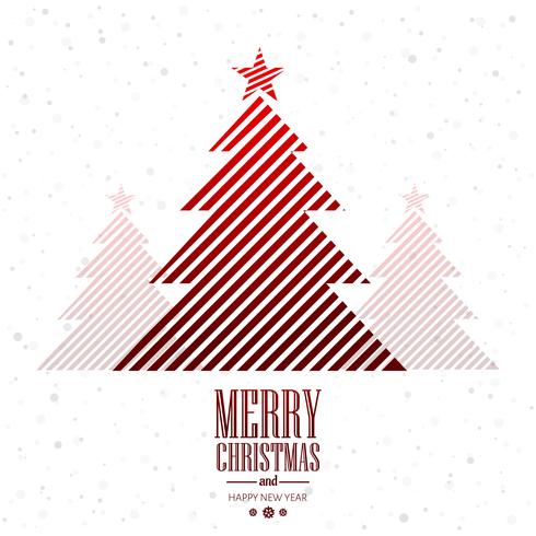 Beautiful merry christmas creative tree card background vector