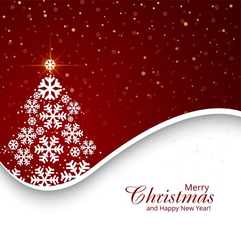 Merry christmas tree with card festival background vector