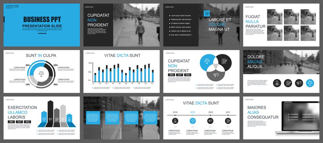 Plantillas de diapositivas de presentación de negocios de infografía vector