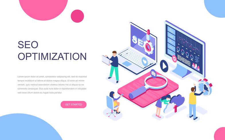 Modern flat design isometric concept of SEO Analysis vector