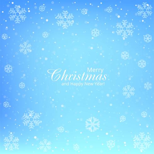 Snowflake merry christmas card blue background vector