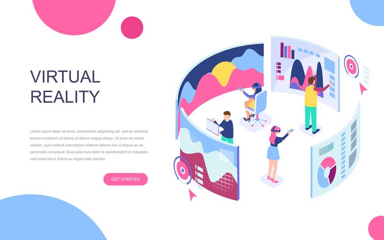 Modern flat design isometric concept of Virtual Augmented Reality vector