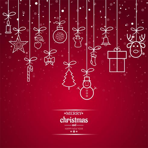 Beautiful Merry christmas greeting card background vector