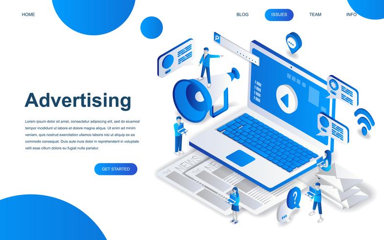 Modern isometric design concept of Advertising and Promotion vector