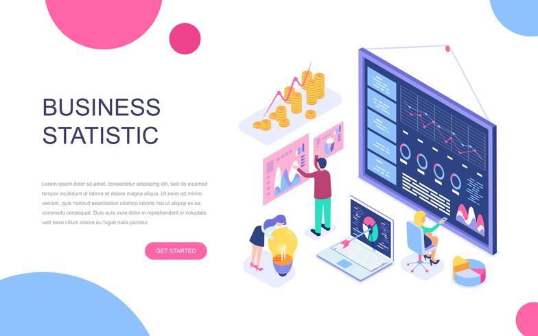 Modern flat design isometric concept of Business Statistic vector