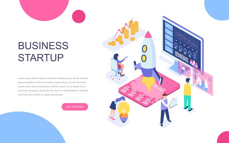 Modern flat design isometric concept of Startup vector