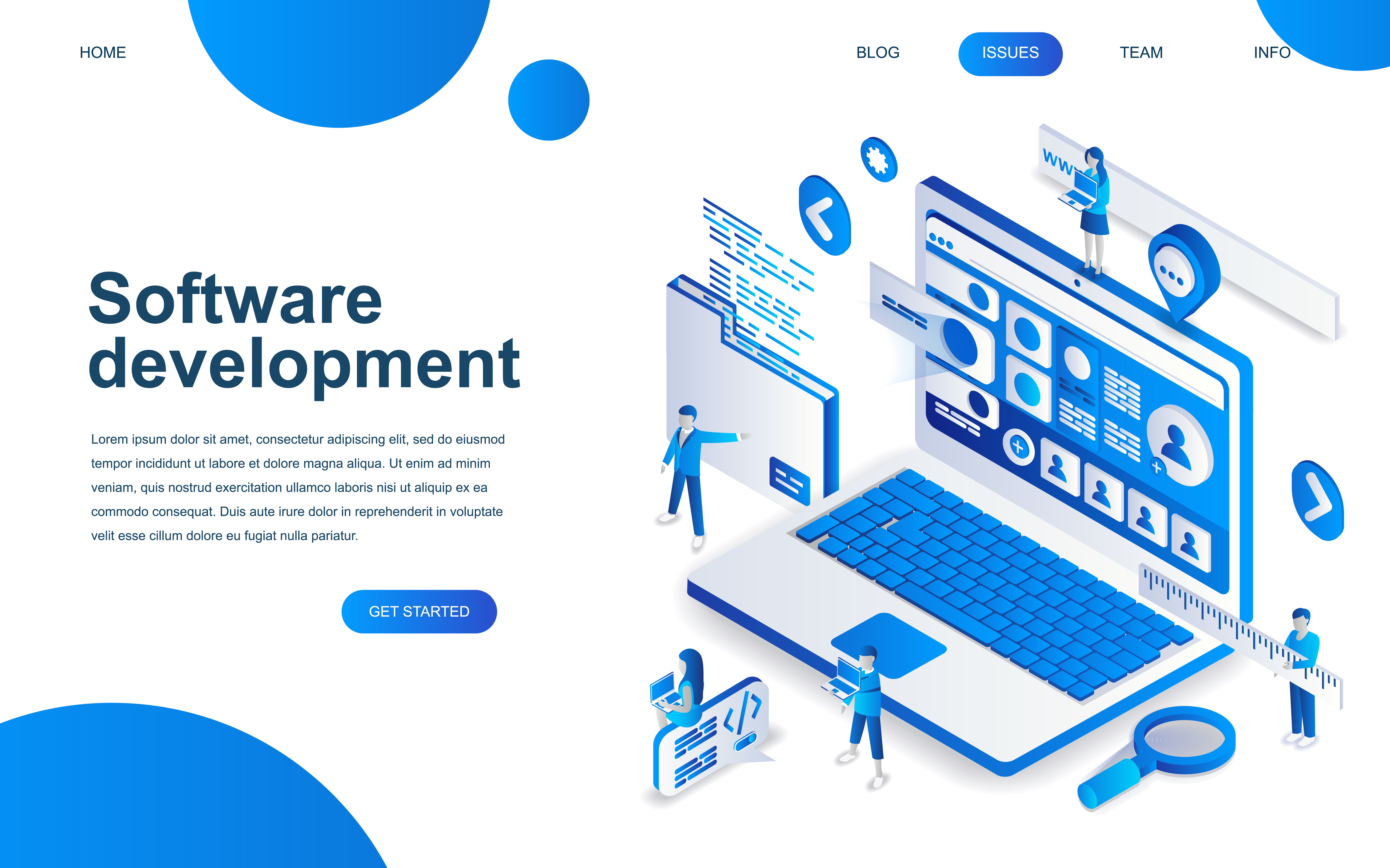 Modern isometric design concept of Software Development ...