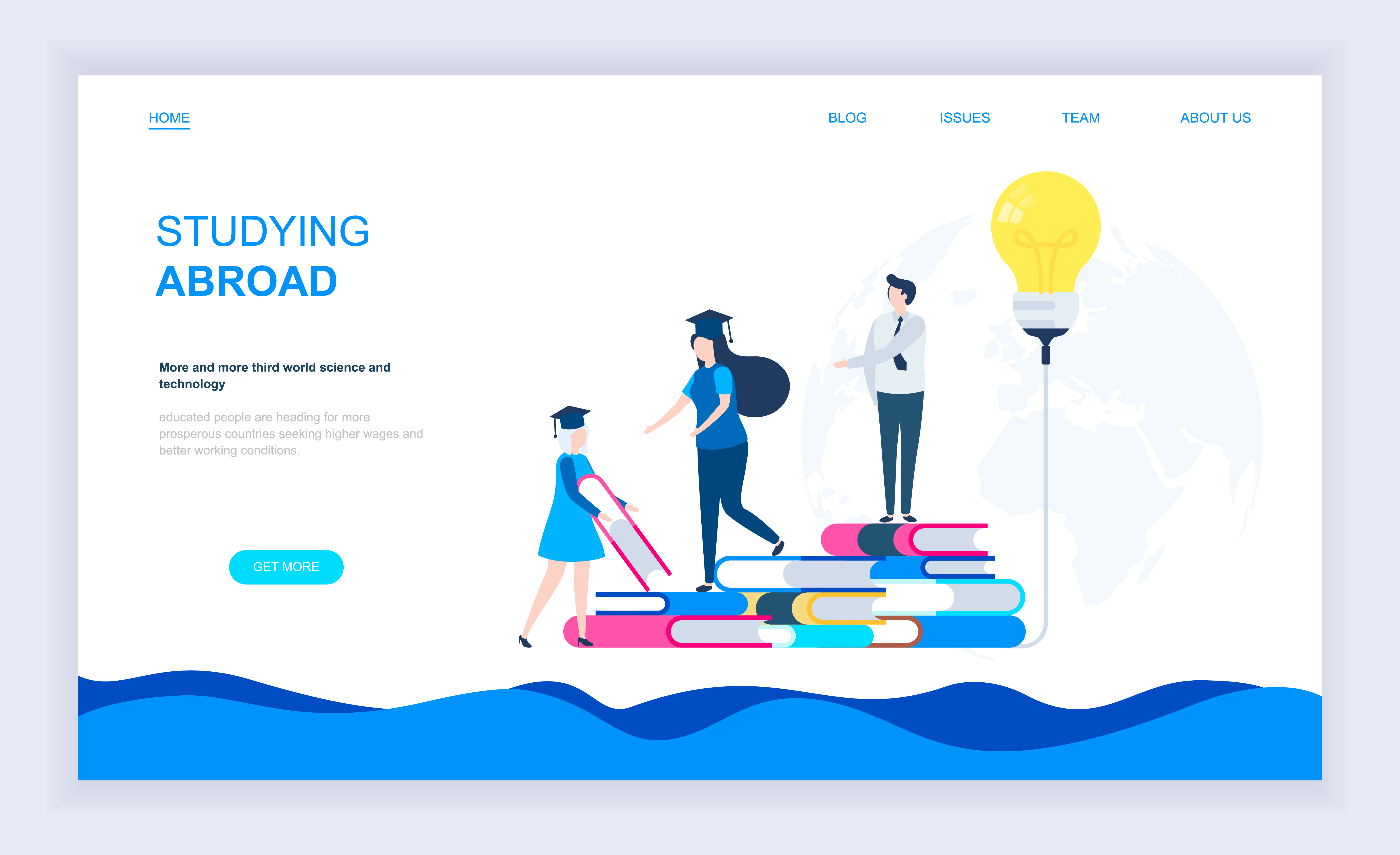 Modern flat design concept of Studying Abroad 264633 Vector Art at Vecteezy