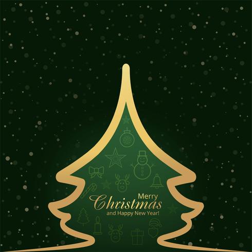 Abstract festival merry christmas card snowflake and tree backgr vector