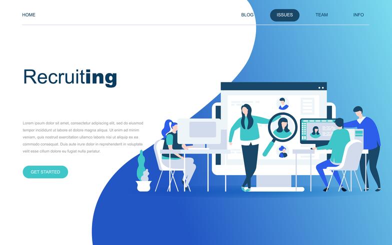 Modern flat design concept of Business Recruiting vector