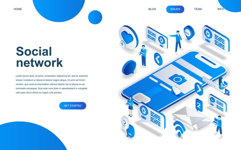 Modern isometric design concept of Social Network vector