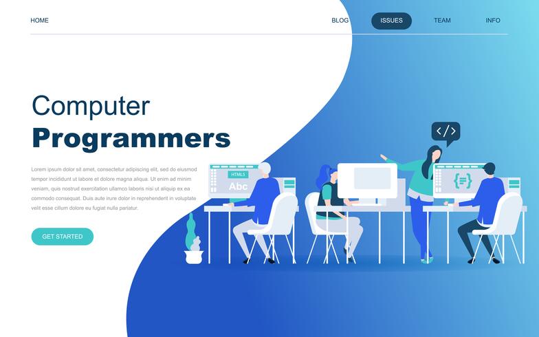 Modern flat design concept of Computer Programmers vector