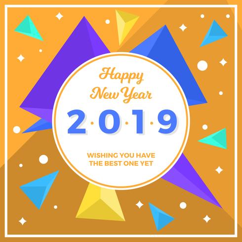 Flat Abstract Happy New Year 2019 Instagram Post vector