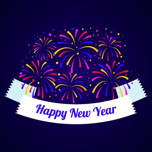 Happy New Year Fireworks vector
