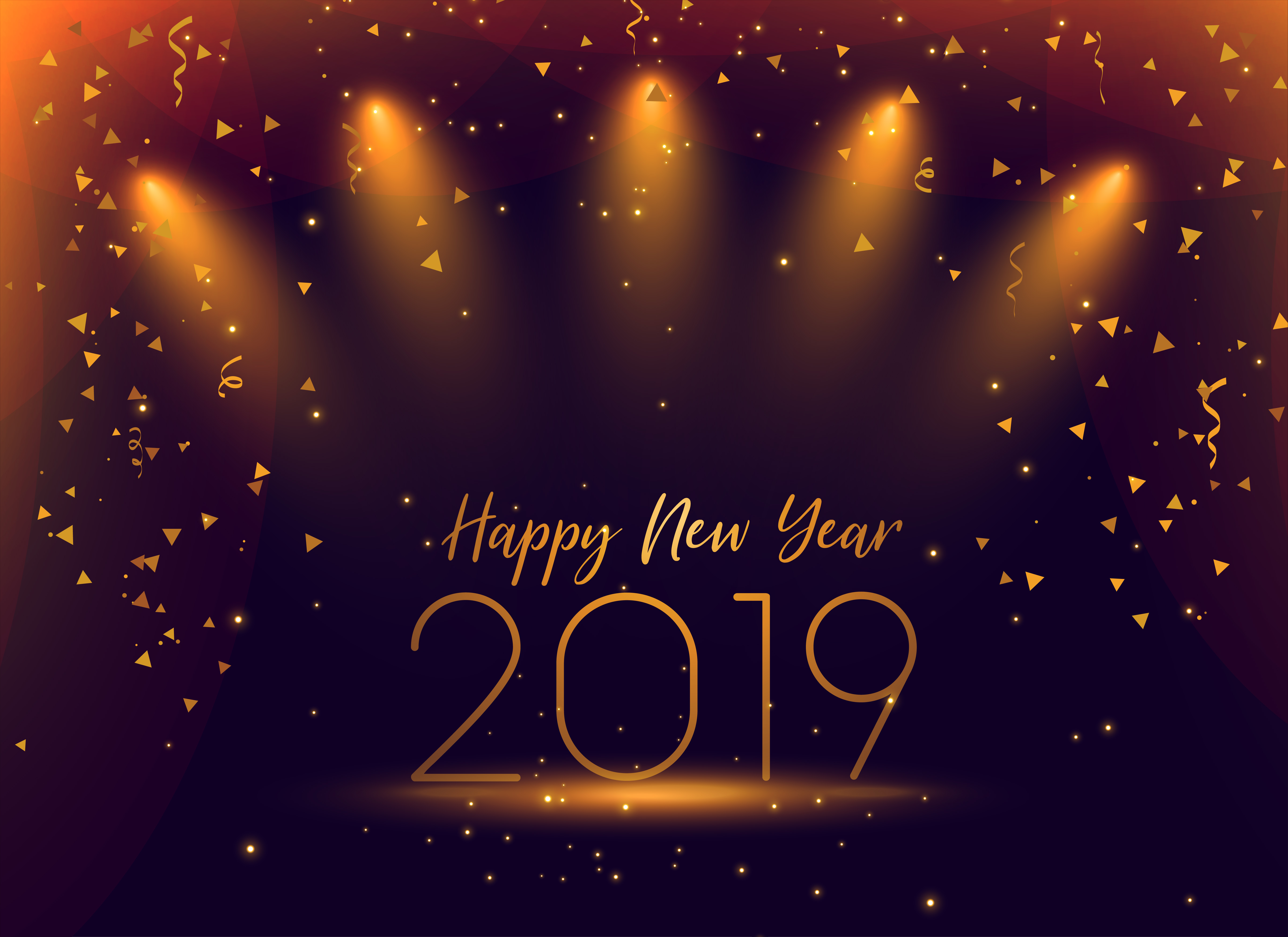2019 new year celebration confetti background - Download Free Vector