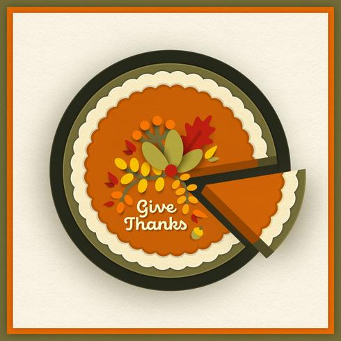 Papercraft Thanksgiving Pumpkin Pie vector