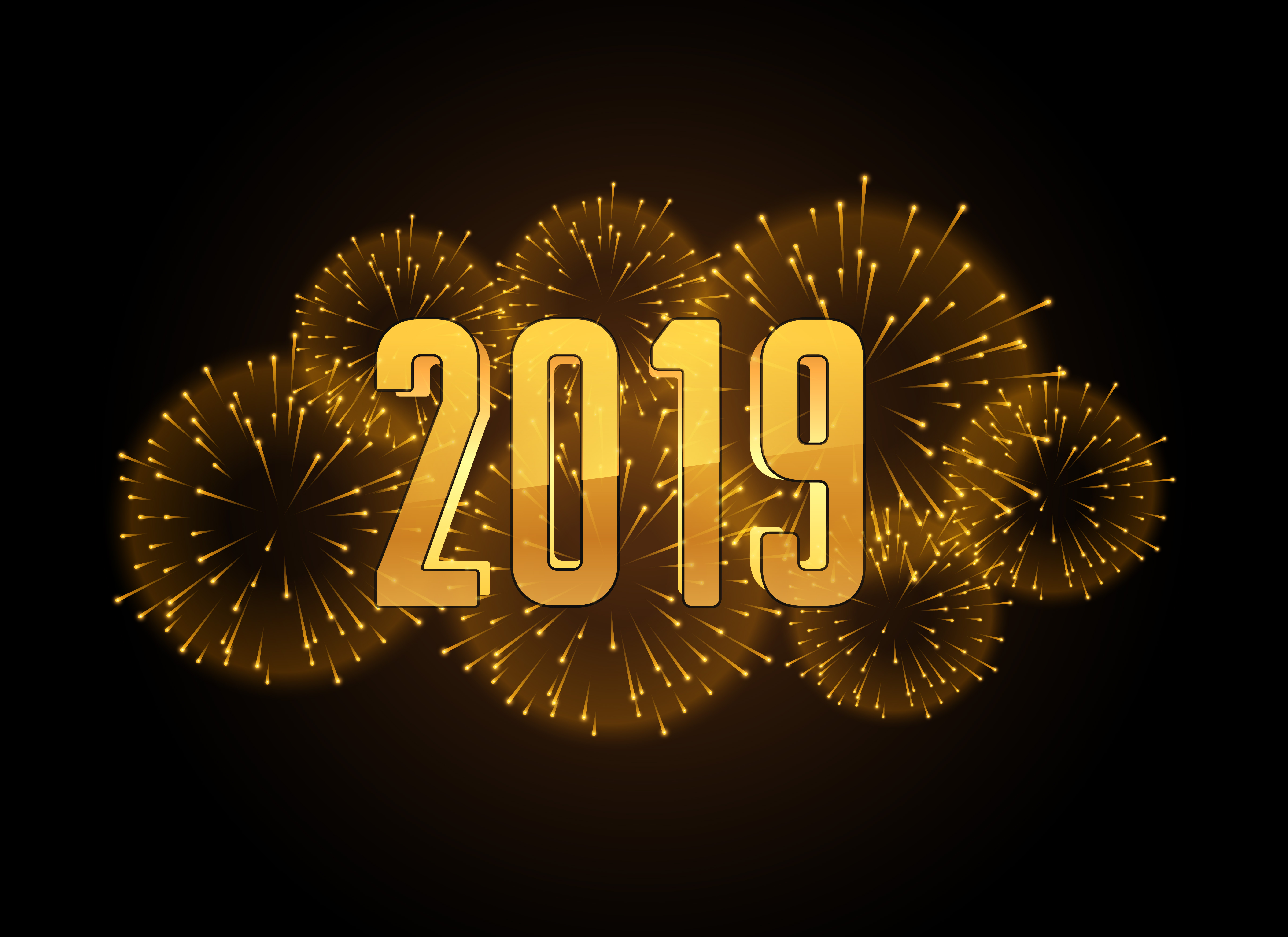 happy new year 2019 celebration fireworks background - Download Free