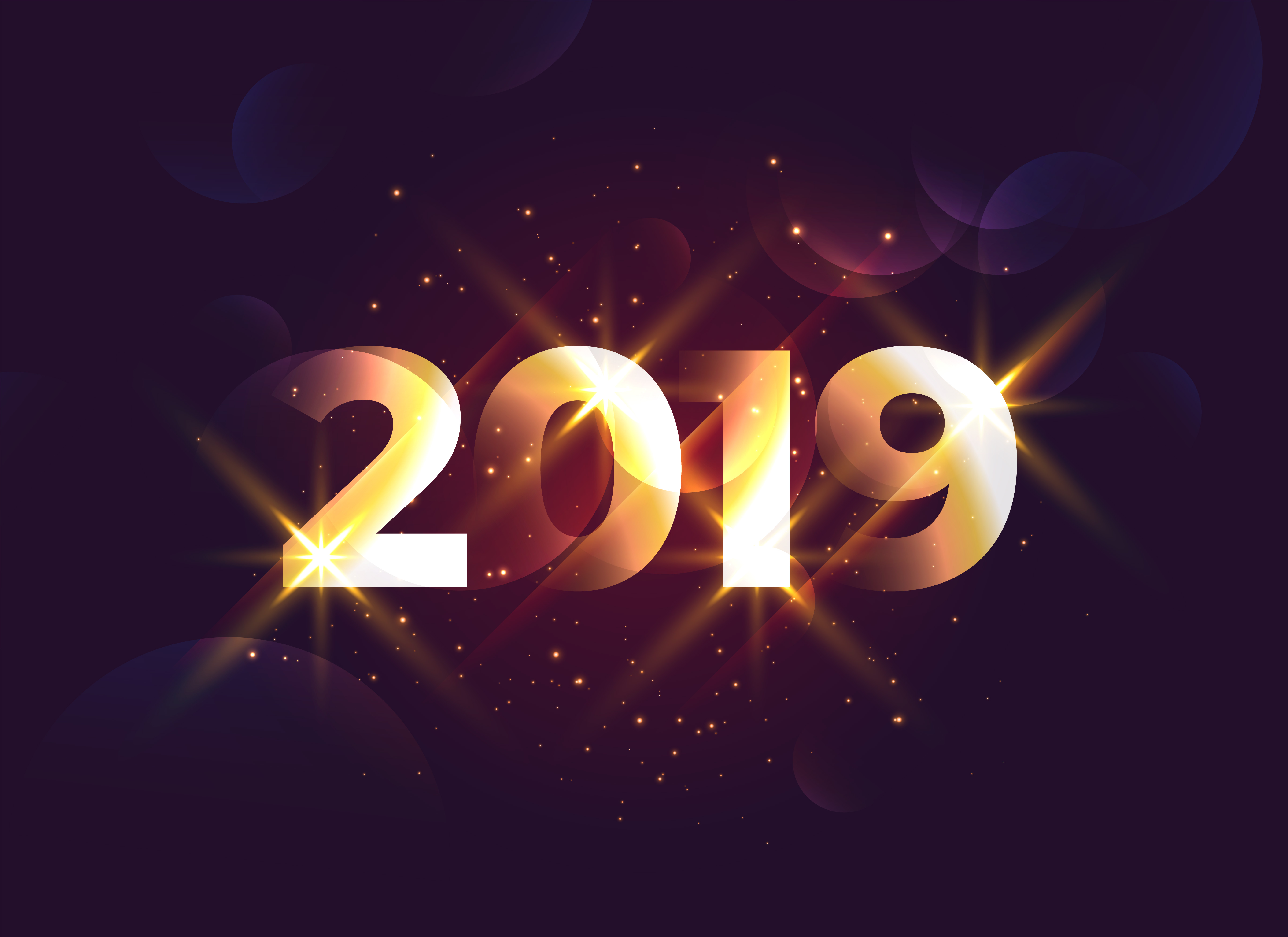 Year background creative shiny vector shiny 2019 creative new year background - Download Free Vector Art