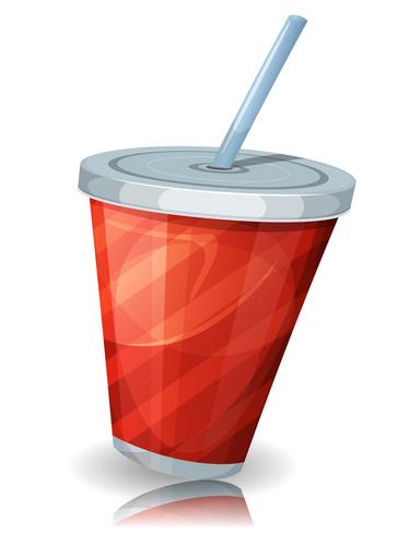 Comida rápida taza de refresco con paja vector