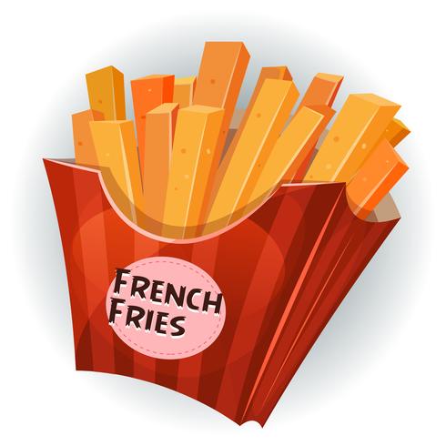 French Fries Inside Box vector