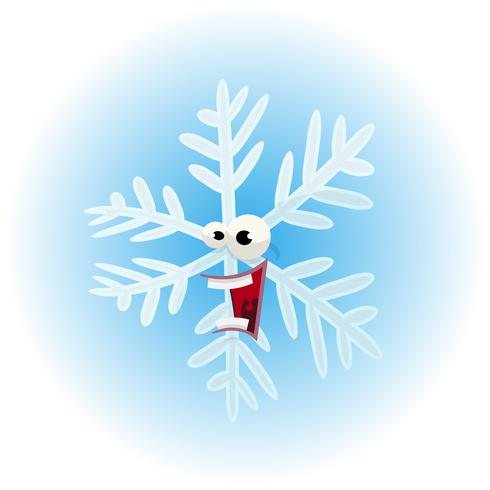 Cartoon Funny Snowflake Character vector