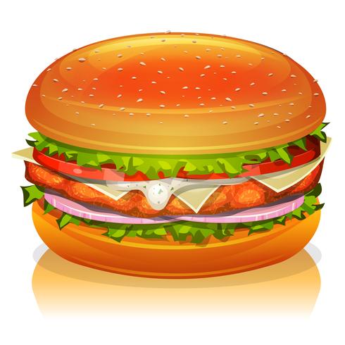 Chicken Burger Icon vector