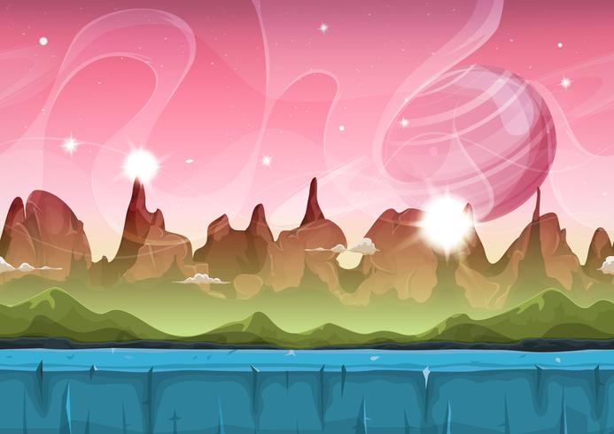 Fairy Sci-Fi Alien Landscape para Ui Game vector