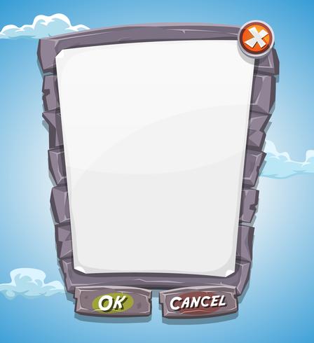 Cartoon Big Stone Agreement Panel For Ui Game vector