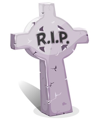 Cartoon Christian Tombstone With RIP vector