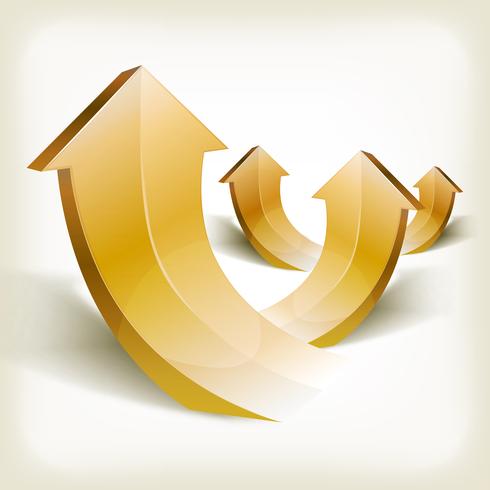 Abstract Golden Rising Arrows vector