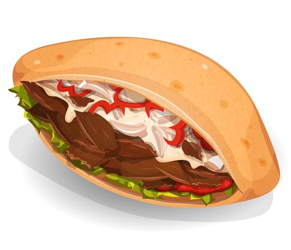 Kebab Sandwich Icon vector