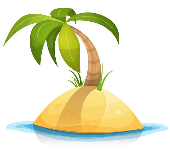 Palm Tree On Tropical Desert Island vector