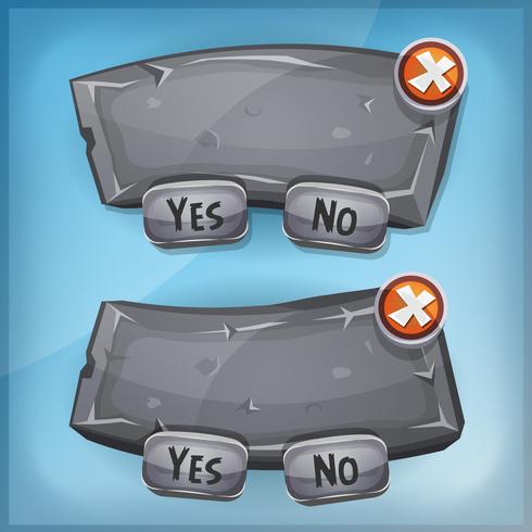 Cartoon Rock and Stone Agreement Panel Para Juego De Ui vector